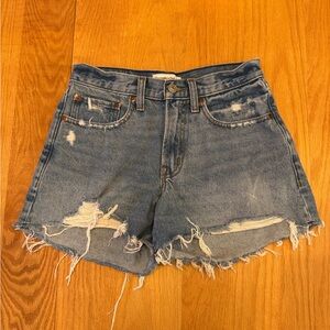 Abercrombie & Fitch Blue Distressed Jean Shorts